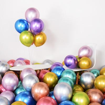 China 12 Inch Latex Metal Balloon Pencil Pearl Chrome Party Decoration Color Plated Helium Balloon Party Decoration for sale