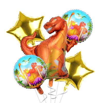 China Promotional Toy New Arrival 5pcs Jungle Animals Balloons Set Dinosaur Foil Balloon Jungle Balloons For Happy Birthday Party Decoration Globos Set for sale