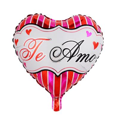 China Toy Toy Wholesale Promotional Spanish Haert 18 inch shape wedding helium balloons foil balloon decoration for valentines day TE AMO Balloon Sinuplas for sale