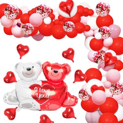 China Advertising Garland Confetti Latex Balloon Double 100x76cm Double 100x76cm Valentine's Day Party Balloon Globos 100x76cm Foil Balloon Set Advertising Toy Wholesale New for sale