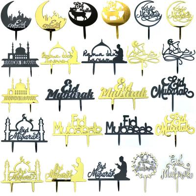 China Acrylic Eid Insert Cake Toppers Ramadan Eid Cake Topper English Alphabet Birthday Party Baking Decorations Wholesale Acrylic Toppers for sale