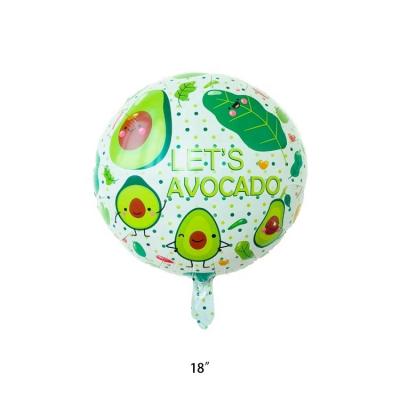 China Advertising Factory Custom Toy Advertising Toy New Design Foil Balloons Supplies 18 Inch Avocado Balloon Summer Theme Birthday Party Decoration for sale