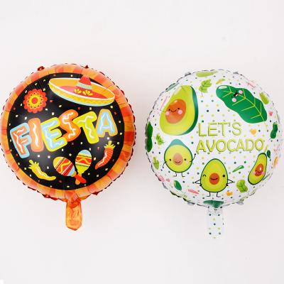 China Globos 18inch Foil Balloons FIESTA Avocado Carnival Holiday Balloon Party Decoration Toy Gift Toy Mexico Summer Gift for sale