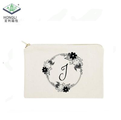 China Make Up Bag Travel Wholesale Promotional Pouch Zipper Cotton Cosmetic Bags for sale