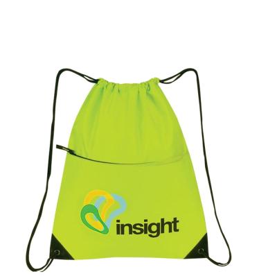 China Custom Polyester Promotional Logo Printing Cool Handled Sport Drawstring Bags for sale