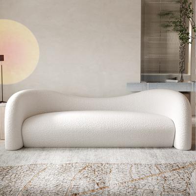 China Modern Minimalist Removable Cover Living Room Lambswool Curved Sofa Office White Luxury Indoor Furniture Sofa for sale