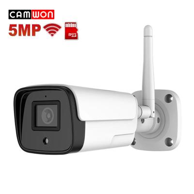 China Camwon Siren Bullet 5Mp OEM CCTV CCTV ICSee Security Camera Built-in Human Body Detection APP Two Way Audio WiFi Outdoor Camera for sale