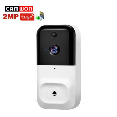 China Camwon 1080P Tuya Siren Door Bell Battery Camera TF Card Slot Built-in Ring Battery Security Camera For Wireless Smart Home for sale