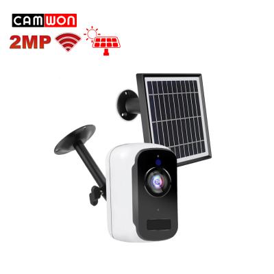 China Camwon 2Mp Built-in Save Siren Solar Enegry Radio Security Cam Night Vision Solar Powered CCTV WiFi Battery Outdoor Waterproof Camera for sale