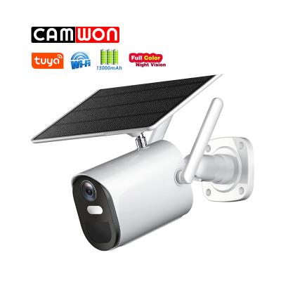 China CAMWON Tuya Smart Home WiFi 4G Camera Color Night Vision Solar Power Battery Outdoor IP Camera with PIR Alarm Motion Detection for sale