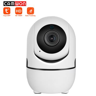 China Camwon Tuya 1080P Smart Life WiFi IP Home Pan Tilt Cloud Storage Mini Camera Human Auto Tracking Motion Detection Radio with Two Way Audio for sale