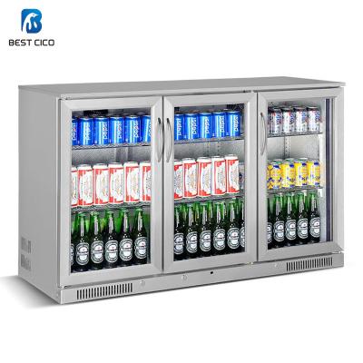 China COMPRESSOR SC-318FS 3 Doors Bar Beer Beverage Hinged Fridge Back for sale