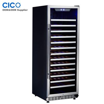 China LED Light CICO SF-128S Blue Indoor Single Zone Compressor Wine Coler, Bottle Wine Fridge With CE Approval Wine Fridge for sale