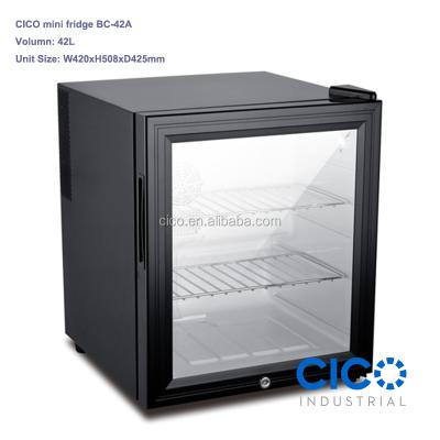 China CICO 42L THERMOELECTRIC Glass Door Mini Bar Fridge With CE ROHS Approval Because-42A Eco Friendly Fridge for sale