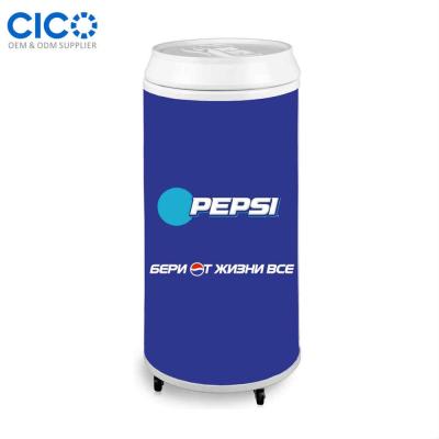 China Single-Temperature 3 Wheels Glass Door Round Party Drink Fridge / Cold Cooler Because-65D for sale