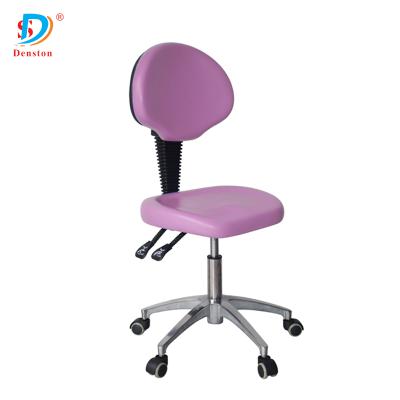 China Frame Modern PU Chrome Steel Rotating Doctor Chair Adjustable Stool With Backrest for sale