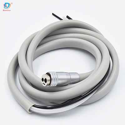 China Dental Metal 4 Holes Handpiece Hose Silicone Tube With Connector for sale