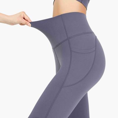 China Breathable Women Sports Gaiters Gym Fitness Yoga Nylon Pants Running High Waist Gaiters Lift Up Sportswear Workout Elastic Tights for sale