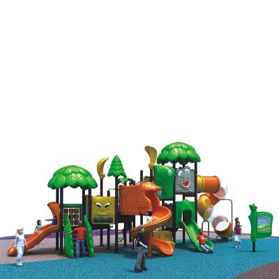 China Commercial and high quality colorful jungle series amusement park for kids plastic outdoor playground with slide for sale