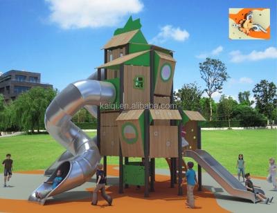 China Plastic Playground Stainless Steel Tube Slide Kids Play House for sale