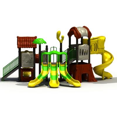 China 12.3*11.7*4.8m classic outdoor playground with slide and cake roof treehouse for kids for sale