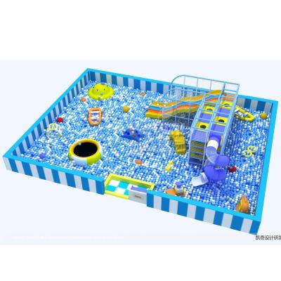 China Big Slide Commercial Kids Playground Indoor Equipment With Big Ball Poll 30-80 Kids for sale