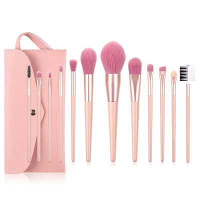 China Luxury Cosmetic Brush Set with Bag, 12PCS Professional Makeup Brushes Custom Logo, Premium Fiber Soft Wood Handle Luxury Makeup Brushes for sale