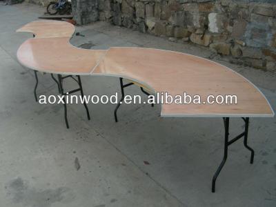 China PANEL Serpentine Table with metal edge for buffet / restaurant for sale