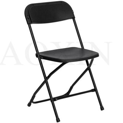 China Modern Cheap Resin Plastic Black Folding Chair for sale