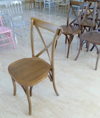 China Solid Wood Solid Wood Stacking Cross Back Chair for sale