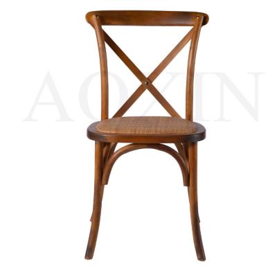 China Modern Wood Sling Cross Back Chair for sale