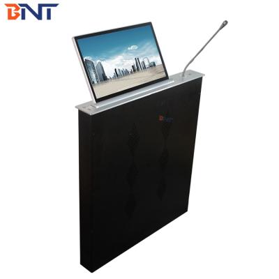 China Motorized Lift with Screen + Motorized Microphone 24 Inch Touch Screen Hidden in Meeting Table Flip Up LCD Monitor Lift for Conference Table for sale