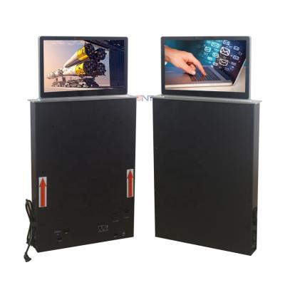 China Dynamic Presentation Conference Room Computer Sound Up LCD Monitor Elevator Mechanism With Dual Side Screen for sale