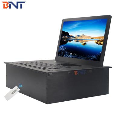 China Electric Flip Through Flip Up Monitor Lift Integrated Motorized With 19 Inch Screen For Conference System for sale