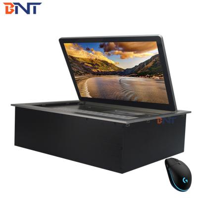 China Monitor Screen Flip Up Security Box Office 19 Inch Monitor Manual Flip Up Case For Conference Table / LCD Flip Up Device Modern Office Furniture Desks Iron for sale