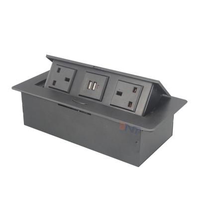 China Office furniture UK commercial znic alloy concealed power socket pop up electrical outlet for desk for sale