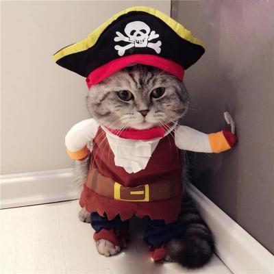 China Cat Costumes Pirate Suit Viable Funny Cat Clothes Kitty Kitten Corsair Halloween Costume Puppy Suits Dress Up Party Clothes For Cats for sale