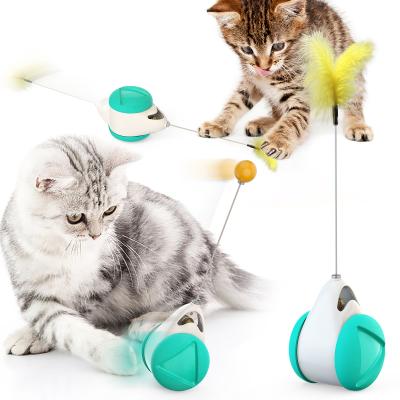 China Sustainable Pet Cat Toys Interactive Cat Kitten Toy Rolling Scratching Ball Funny Cat Kitten Play Dolls Pet Tumbler Ball Balanced Car for sale