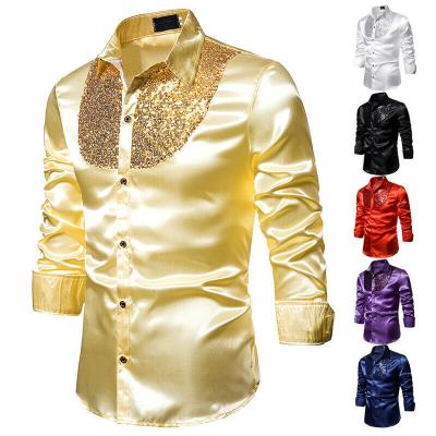 China Other Mens Business Shirt Soft Comfortable Mens England Style Formal Sequin Shirt Men Tops for sale