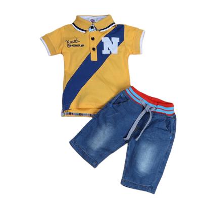 China New Style Breathable Woven Cotton Kids Clothing Set Summer Shorts Sleeve Clothing Sets For Boys Wear for sale