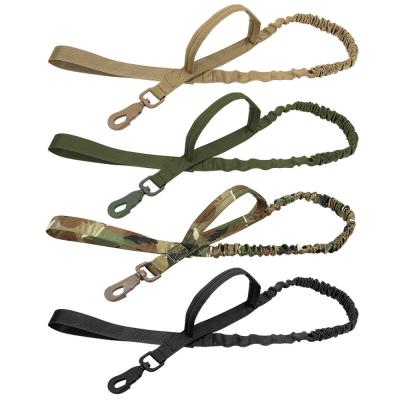 China Heavy Duty Stocked Dog Training Lead Rope Bungee Dog Leash With Double Handle For Traffic Control Safety for sale