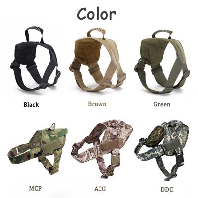 China Stocked Nylon Service Dog Harness Tactical Adjustable Webbing Handle Dog Harness for Medium Large Dogs for sale