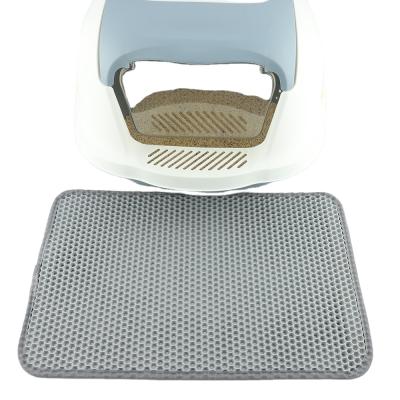 China Rectangle Viable Gray Polyester Pet Litter Box Cat Litter Mat for sale