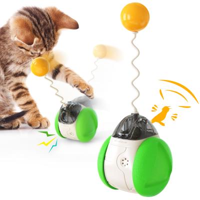 China Viable Pet Cat Toy Smart Automatic Electric Bounce Plush Ball Self Interactive Balance With Sound for sale