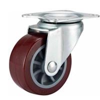 China Red Swivel Small PU caster for light duty shelf,  2