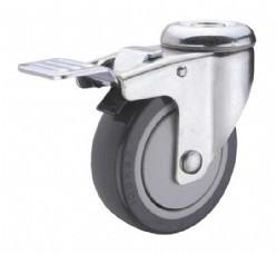 China Stainless Steel PU Caster with Brake for sale