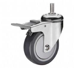 China Stainless Steel PU Caster with Brake for sale