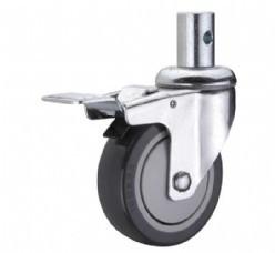 China Stainless Steel PU Caster with Brake for sale