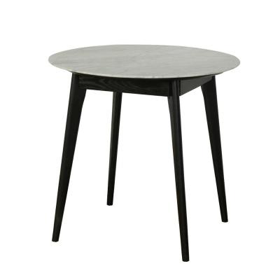 China Morden Natural marble round shape dining table natural stone top oak leg table for sale