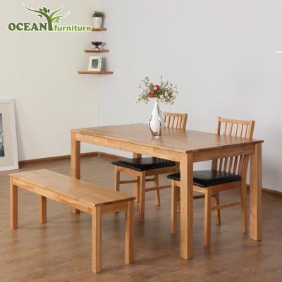 China Custom Solid Wood Modern Simple Dining Room Furniture Oak Dining Table Chair Set for sale